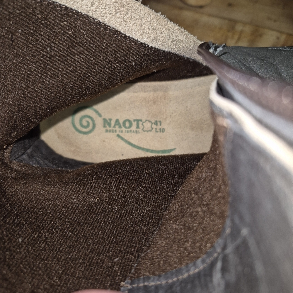 Naot Atopa Women's Size 10 (41) Volcanic Gray/Seal Brown Hash Suede LaceUp Boots - Picture 7 of 16